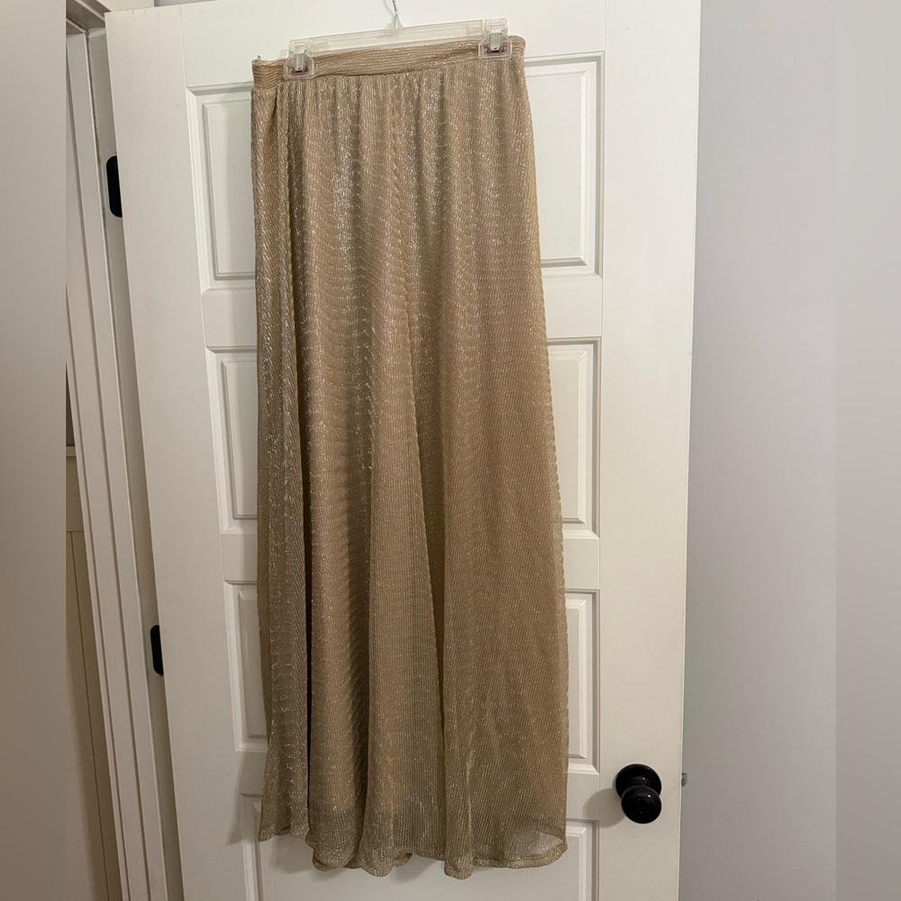 Gold metallic maxi skirt